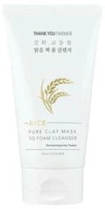 THANK YOU FARMER RICE PURE CLAY MASK TO FOAM CLEANSER 150ML