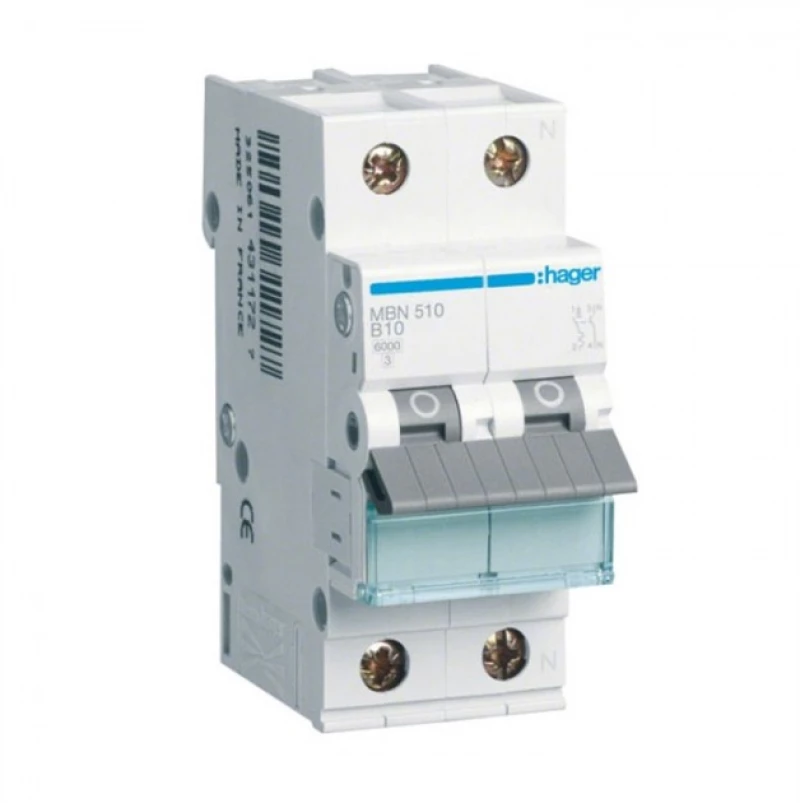 Αυτόματη Ασφάλεια B 6Ka 1P+N 10Α 2M MBN510 Hager MBN510