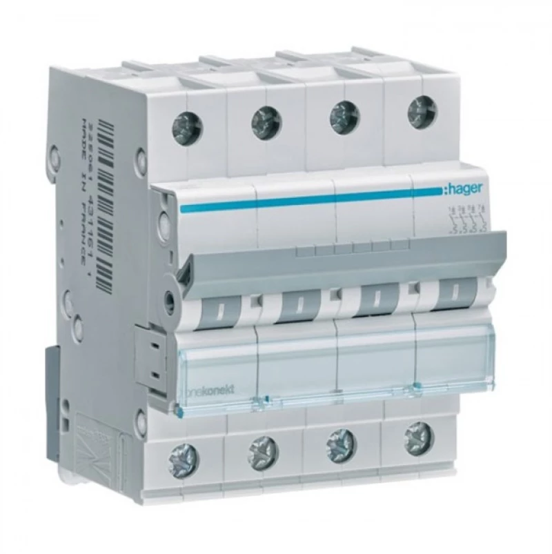 Αυτόματη Ασφάλεια C 6Ka 4x32Α MCN432 Hager MCN432