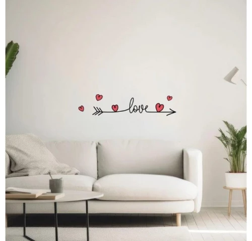 Αυτοκόλλητα Τοίχου Βινυλίου S Love 62054 Ango 62054 Μαύρο-Κόκκινο