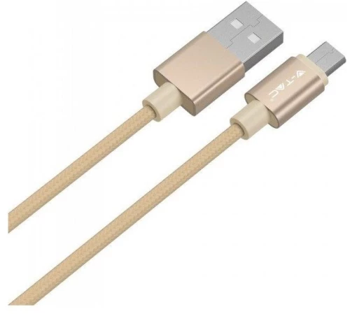 Καλώδιο Micro USB 2.4A 1m Γρήγορης Φόρτισης Platinum Series VT-5331 V-TAC 8490 Χρυσό