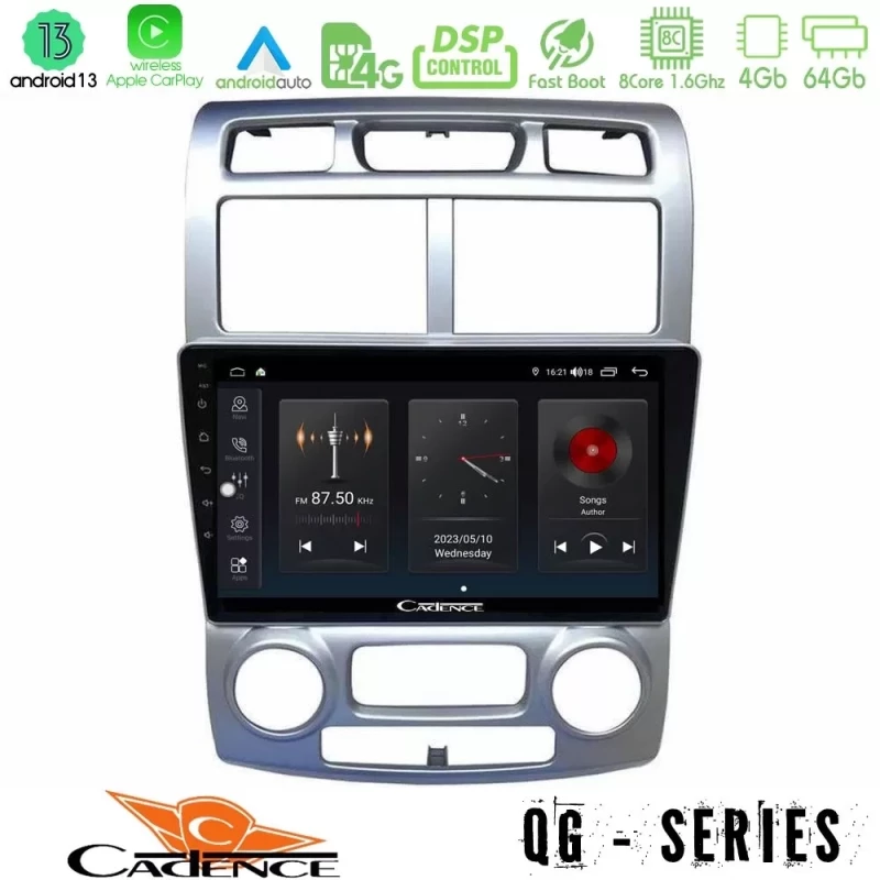 Cadence QG Series 8Core Android13 4+64GB Kia Sportage 2005-2008 Navigation Multimedia Tablet 9"″ U-QG-KI1044