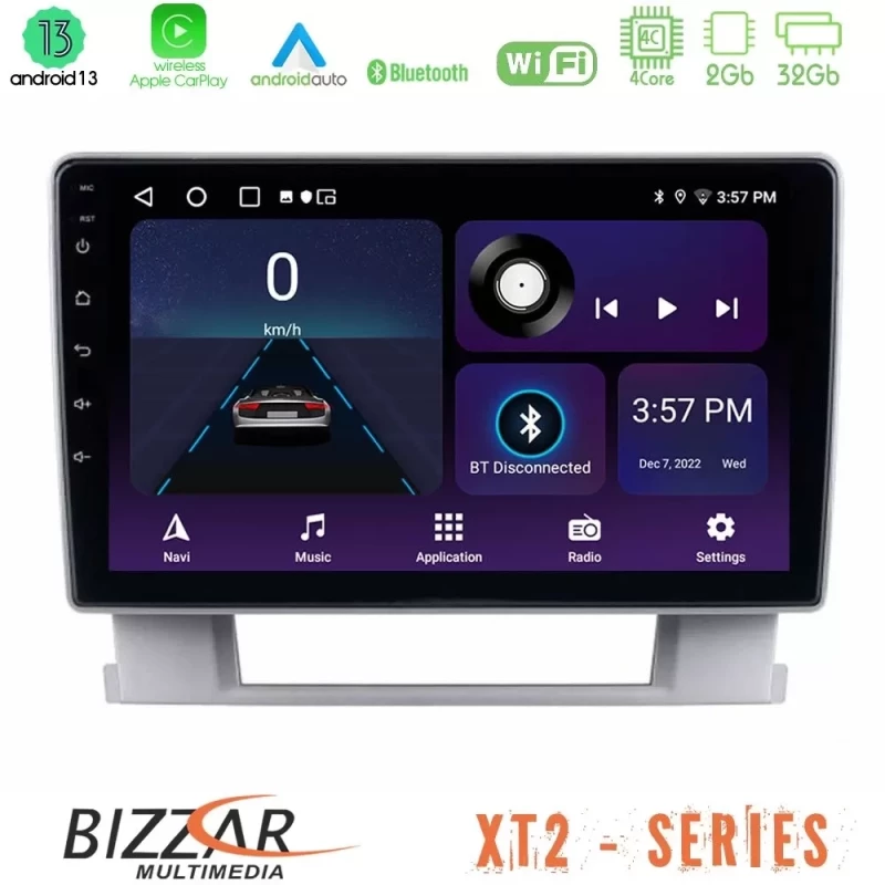 Bizzar XT2 Series 4Core Android13 2+32GB Opel Astra J 2010-2014 Navigation Multimedia Tablet 9" U-XT2-OP0367