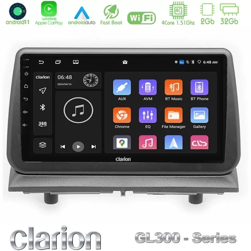 Clarion GL300 Series Dodge Nitro 2007-2011 4Core Android11 2+32GB Navigation Multimedia Tablet 9″ Με Carplay & Android Auto Με C U-GL3-DG1697