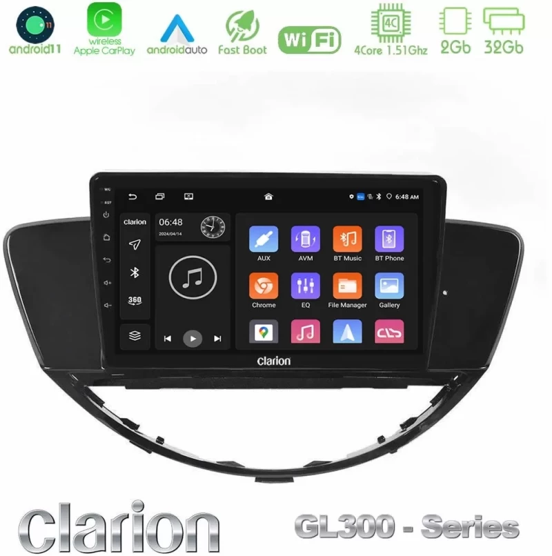 Clarion GL300 Series 4Core Android11 2+32GB Subaru Tribeca 2007-2014 Navigation Multimedia Tablet 9" Με Carplay & Android Auto U-GL3-SU2062