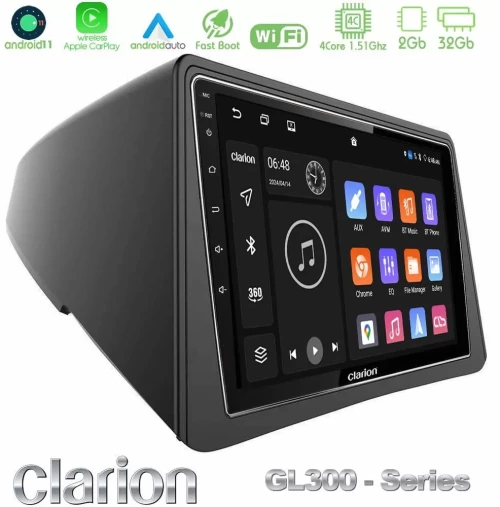 Clarion GL300 Series 4Core Android11 2+32GB Opel Mokka Navigation Multimedia Tablet 9" Με Carplay & Android Auto U-GL3-OP066