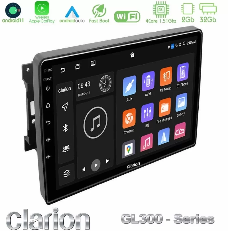 Clarion GL300 Series 4Core Android11 2+32GB Chrysler / Dodge / Jeep Navigation Multimedia Tablet 10" Με Carplay & Android Auto U-GL3-JP0744