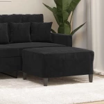 Υποπόδιο Μαύρο 70 x 55 x 41 εκ. Βελούδινο Μαύρο 349322