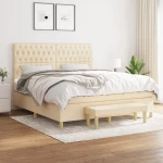 Κρεβάτι Boxspring με Στρώμα Κρεμ 180x200 εκ. Υφασμάτινο Κρεμ 3137418