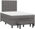Κρεβάτι Boxspring με Στρώμα Γκρι 120x190εκ. από Συνθετικό Δέρμα Γκρι 3270455