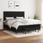 Κρεβάτι Boxspring με Στρώμα Μαύρο 160x200 εκ. Υφασμάτινο Μαύρο 3136687