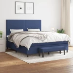 Κρεβάτι Boxspring με Στρώμα Μπλε 160x200 εκ. Υφασμάτινο Μπλε 3136451