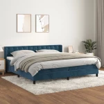 Κρεβάτι Boxspring με Στρώμα Σκούρο Μπλε 200x200 εκ. Βελούδινο Μπλε 3131223