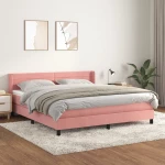 Κρεβάτι Boxspring με Στρώμα Ροζ 180x200 εκ. Βελούδινο Ροζ 3131038