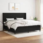 Κρεβάτι Boxspring με Στρώμα Μαύρο 200x200 εκ. Υφασμάτινο Μαύρο 3131299
