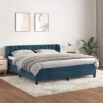 Κρεβάτι Boxspring με Στρώμα Σκούρο Μπλε 180x200 εκ. Βελούδινο Μπλε 3127749