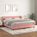 Κρεβάτι Boxspring με Στρώμα Ροζ 160x200 εκ. Βελούδινο Ροζ 3127564