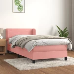Κρεβάτι Boxspring με Στρώμα Ροζ 80 x 200 εκ. Βελούδινο Ροζ 3127522