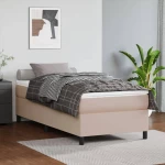 Κρεβάτι Boxspring με Στρώμα Καπουτσίνο 90x200εκ.από Συνθ. Δέρμα Καφέ 3144589