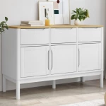 Ντουλάπι FLORO Λευκή 114 x 43 x 74 εκ. από Μασίφ Ξύλο Πεύκου Λευκό 374024