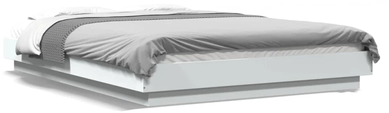 Πλαίσιο Κρεβατιού με Φώτα LED Λευκό 140x200 εκ. Επεξ. Ξύλο Λευκό 3281098