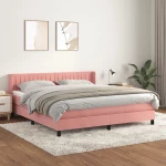 Κρεβάτι Boxspring με Στρώμα Ροζ 180x200 εκ. Βελούδινο Ροζ 3131098