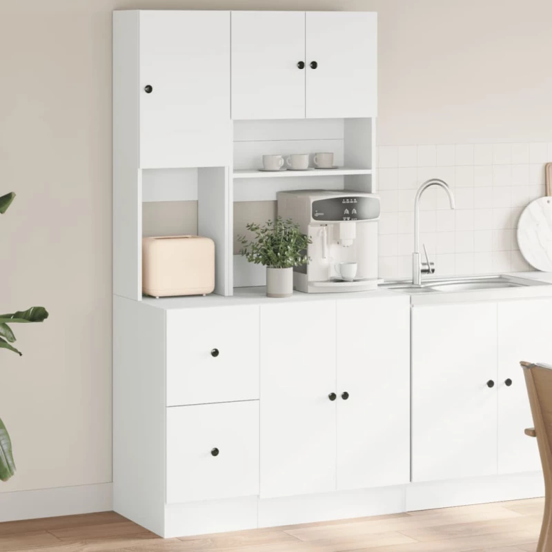 Στήλη Κουζίνας Λευκή 95 x 50 x 180 εκ. από Επεξεργασμένο Ξύλο Λευκό 3276532
