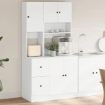 Στήλη Κουζίνας Λευκή 95 x 50 x 180 εκ. από Επεξεργασμένο Ξύλο Λευκό 3276532