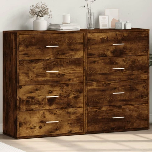 Βοηθητικά Ντουλάπια 2 τεμ. Καπνιστή Δρυς 60x31x84εκ. Επεξ. Ξύλο Καφέ 3276585