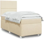 Κρεβάτι Boxspring με Στρώμα Κρεμ 80 x 200 εκ. Υφασμάτινο Κρεμ 3290313