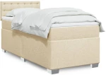Κρεβάτι Boxspring με Στρώμα Κρεμ 80 x 200 εκ. Υφασμάτινο Κρεμ 3288034