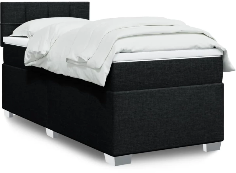 Κρεβάτι Boxspring με Στρώμα Μαύρο 80 x 200 εκ. Υφασμάτινο Μαύρο 3288017