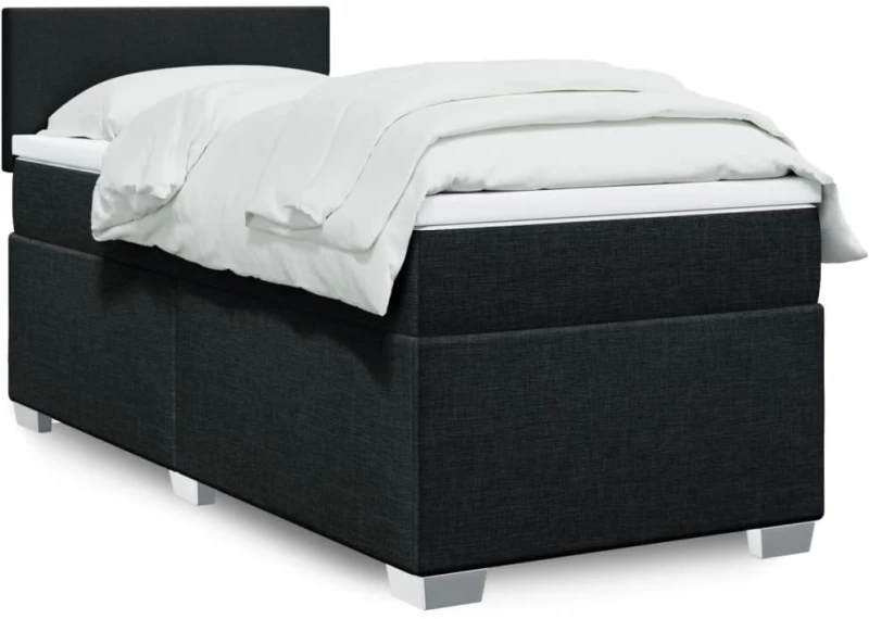 Κρεβάτι Boxspring με Στρώμα Μαύρο 100 x 200 εκ. Υφασμάτινο Μαύρο 3285794