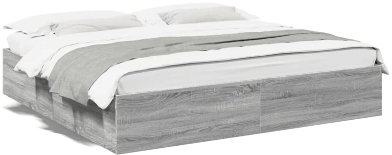Πλαίσιο Κρεβατιού Γκρι Sonoma 200x200 εκ. Επεξεργασμένο Ξύλο Γκρι 3280991