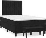 Κρεβάτι Boxspring με Στρώμα Μαύρο 120x190 εκ. Βελούδινο Μαύρο 3270483