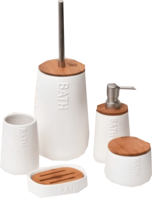 Σετ Μπάνιου Βamboo Bath Λευκό (Σέτ με το 6229-6228-6230-6232).