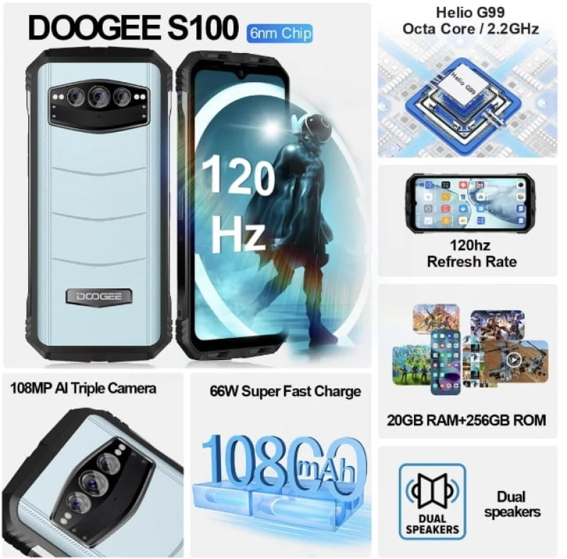 Doogee S100 (8GB/256GB) Blue