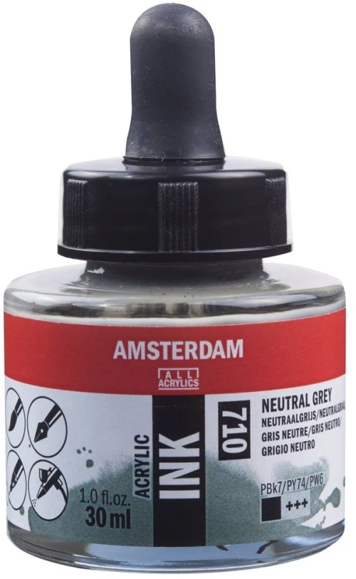Ακρυλικό μελάνι AMSTERDAM 710 NEUTRAL GREY 30ml