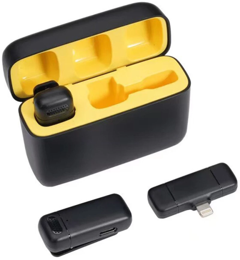 Techsuit Σετ Ασύρματα Μικρόφωνα Lavalier Wireless (LW3) με Βύσμα Lightning και Noise Reduction 70mAh Black