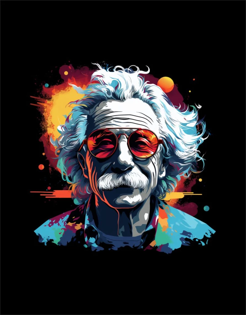 Albert Einstein Φούτερ με Κουκούλα - WHITE