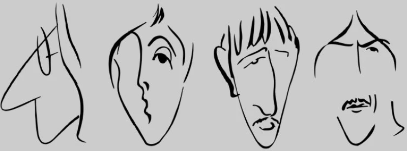 Beatles Caricature Φούτερ - WHITE