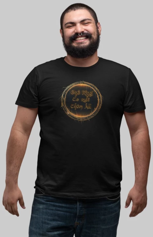 One Ring To Rule Them All Plus Size T-shirt - BLACK