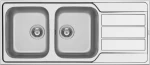 Pyramis Athena Extra (116X50) 2B 1D Γυαλισμένος Inox Ένθετος Νεροχύτης (107163101)
