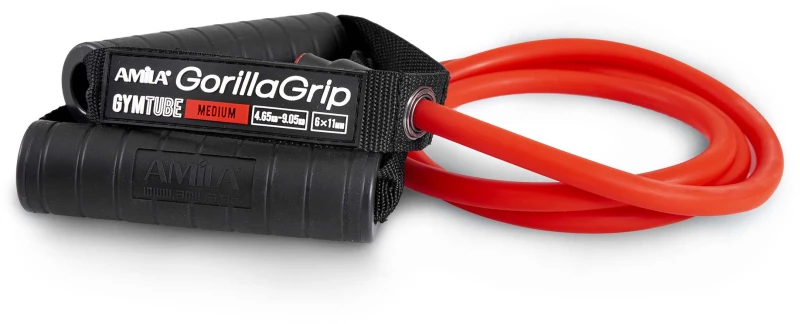 Amila Λάστιχο Gymtube Λαβή Gorilla Grip 140Cm Medium Κόκκινο (96653)