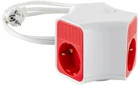 Muhler Πολύπριζο 3 Θέσεων με Διακόπτη και 2 USB Λευκό