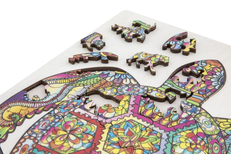 Moxy - Wooden puzzle unique shapes - Turtle - 130 pcs (400085) / Toys