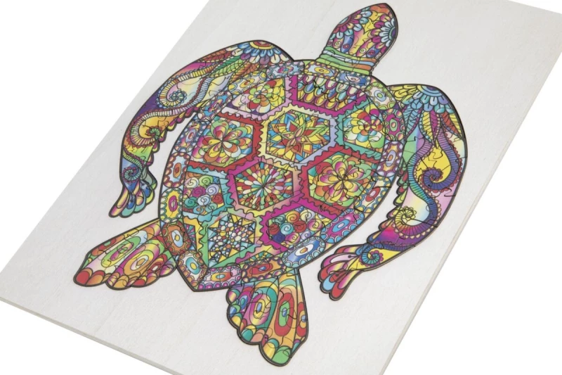 Moxy - Wooden puzzle unique shapes - Turtle - 130 pcs (400085) / Toys