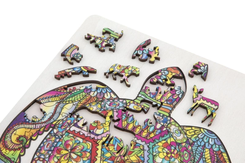 Moxy - Wooden puzzle unique shapes - Turtle - 130 pcs (400085) / Toys