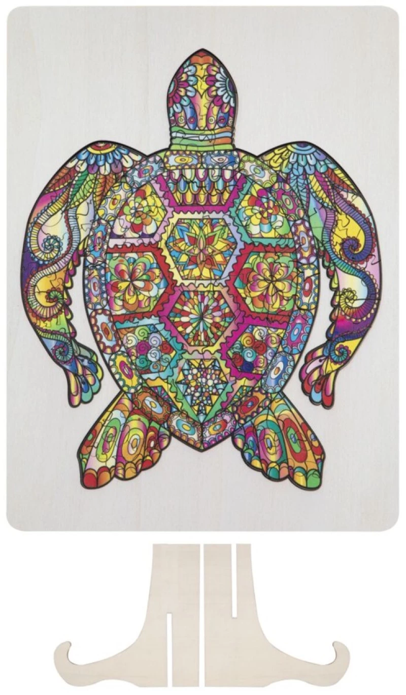 Moxy - Wooden puzzle unique shapes - Turtle - 130 pcs (400085) / Toys