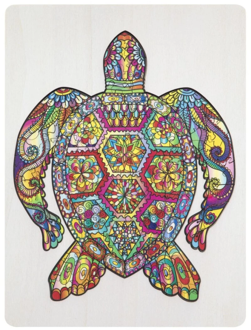 Moxy - Wooden puzzle unique shapes - Turtle - 130 pcs (400085) / Toys